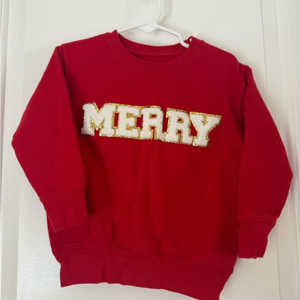 Wink Kids Red and Gold 'Merry' Sweatshirt